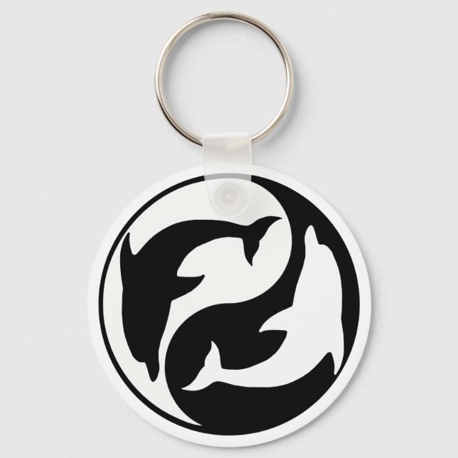 Yin Yang Dolphin Keychain (Front)