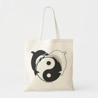 Yin Yang Dolphins Black/White Tote Bag
