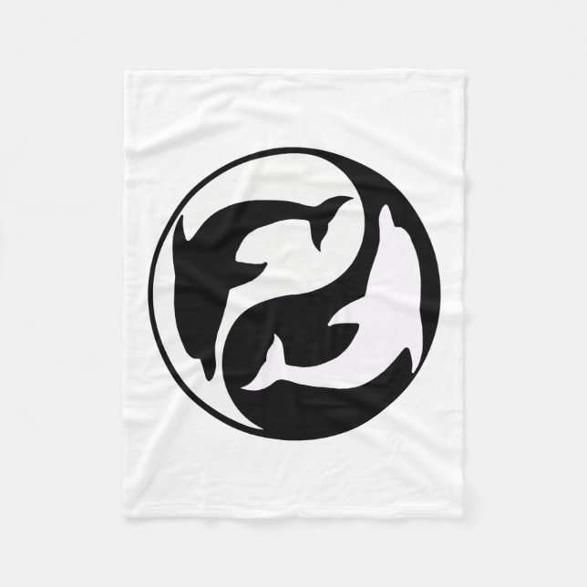 Yin Yang Dolphins Fleece Blanket (Front)