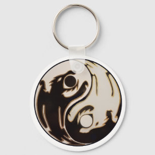 Yin yang Double Dragon Key Ring