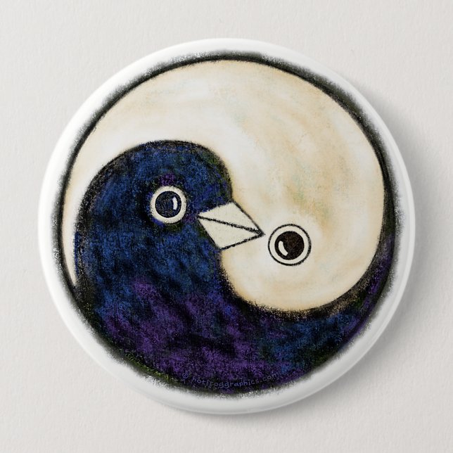 Yin Yang doves giant harmony badge (Front)