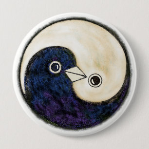 Yin Yang doves giant harmony badge