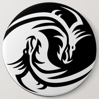 Yin Yang Dragon 6 Cm Round Badge