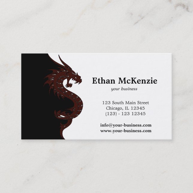 Yin Yang Dragon Business Card (Front)