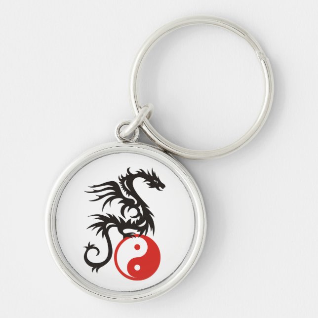 Yin & Yang Dragon Key Ring (Front)
