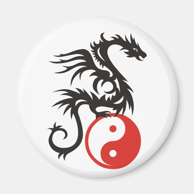 Yin & Yang Dragon Magnet (Front)
