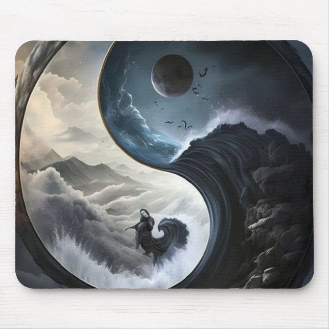 Yin Yang Dragon Mouse Mat (Front)