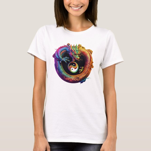 Yin Yang Dragon Women's T-Shirt (Front)