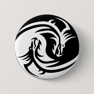 yin yang dragons button