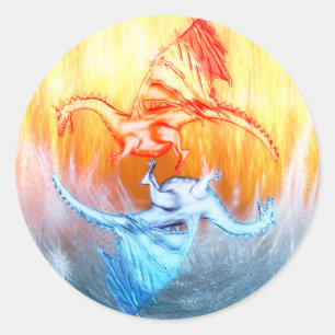 Yin Yang dragons Classic Round Sticker