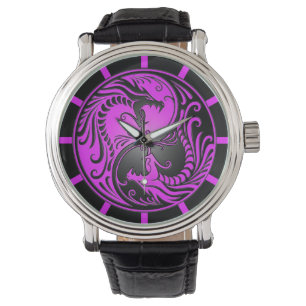 Yin Yang Dragons, purple and black Watch