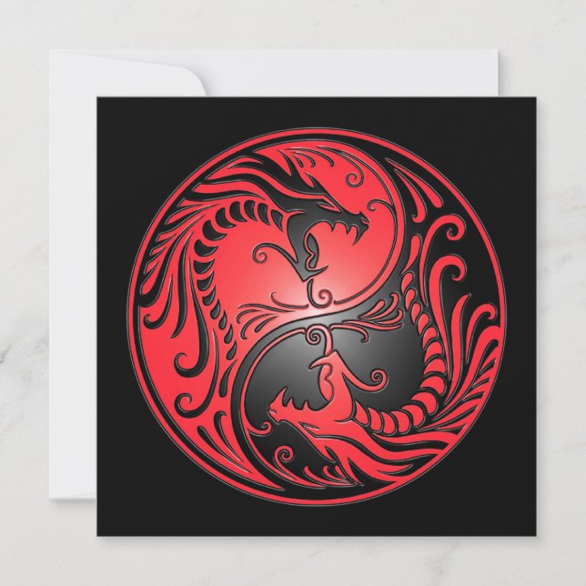 Yin Yang Dragons, red and black (Front)