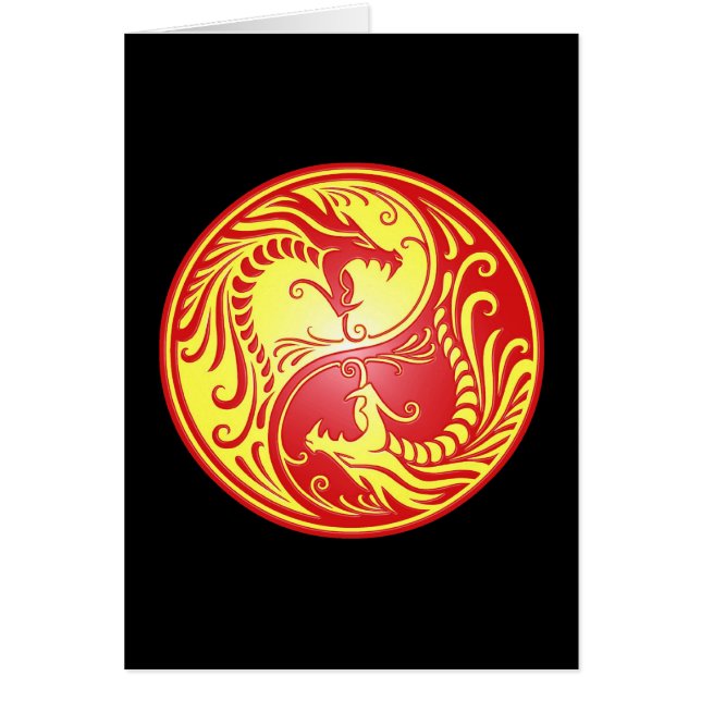 Yin Yang Dragons, red and yellow (Front)