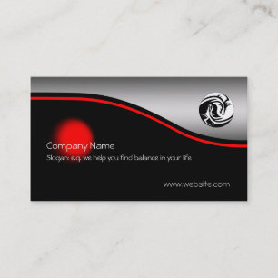 Yin-Yang Dragons, red spot, metallic effect Business Card