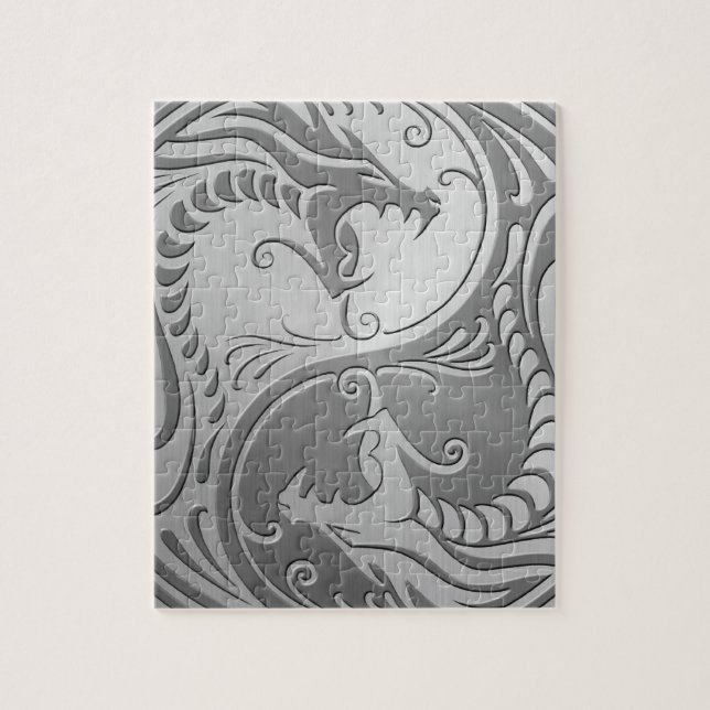 Yin Yang Dragons, stainless steel Jigsaw Puzzle (Vertical)