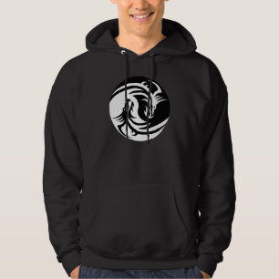 Yin Yang Dragons Tribal Tattoo Design Hoodie