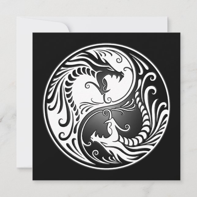 Yin Yang Dragons, white and black (Front)