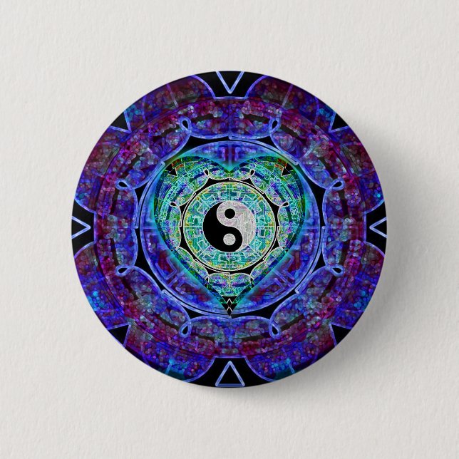 Yin Yang Energy Flow 6 Cm Round Badge (Front)