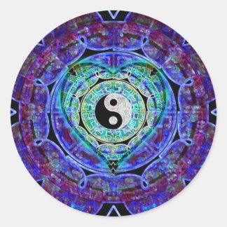 Yin Yang Energy Flow Classic Round Sticker