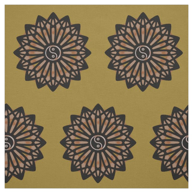 Yin Yang Fabric - Coffee Brown (Swatch)