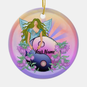Yin Yang fairy Ceramic Tree Decoration