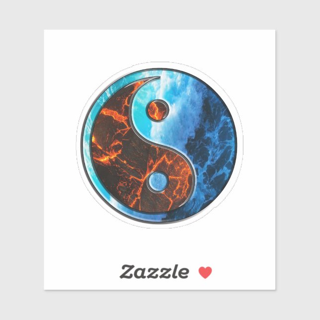 Yin Yang - Fire and Water - Sticker  (Sheet)