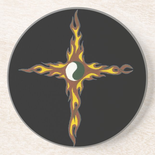Yin Yang Fire Cross Coaster (Front)