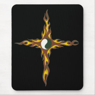 Yin Yang Fire Cross Mouse Mat