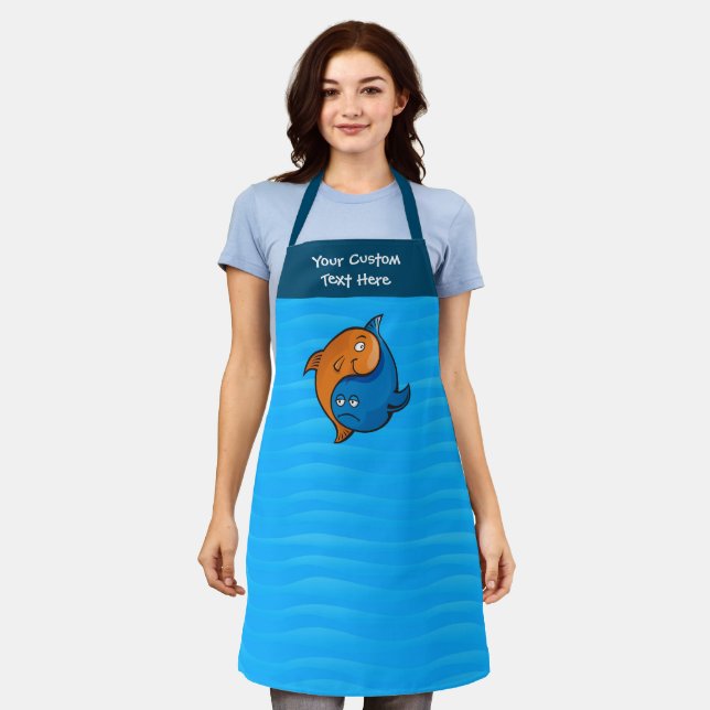 Yin Yang Fish Cartoon Apron (Worn)
