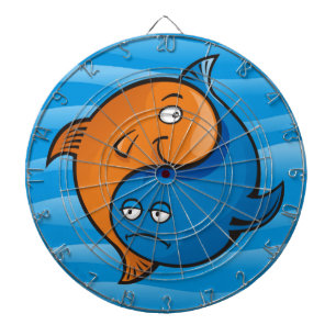 Yin Yang Fish Cartoon Dartboard