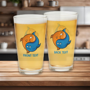 Yin Yang Fish Cartoon Glass