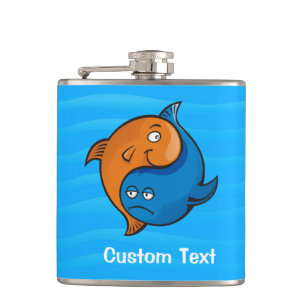 Yin Yang Fish Cartoon Hip Flask