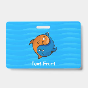 Yin Yang Fish Cartoon ID Badge