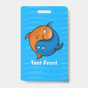 Yin Yang Fish Cartoon ID Badge