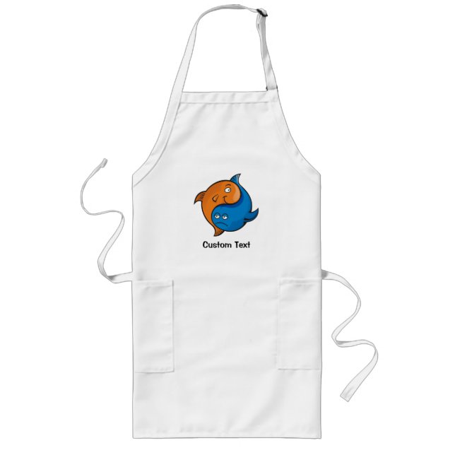 Yin Yang Fish Cartoon Long Apron (Front)