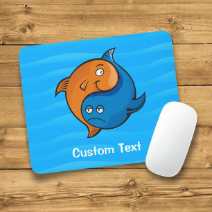 Yin Yang Fish Cartoon Mouse Mat