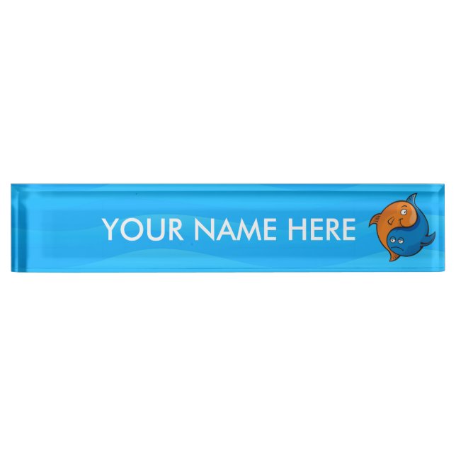 Yin Yang Fish Cartoon Nameplate (Front)