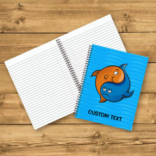 Yin Yang Fish Cartoon Notebook