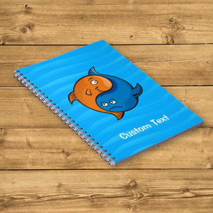 Yin Yang Fish Cartoon Notebook