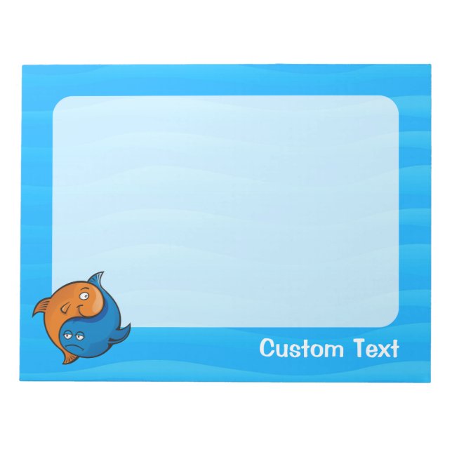 Yin Yang Fish Cartoon Notepad (Front)