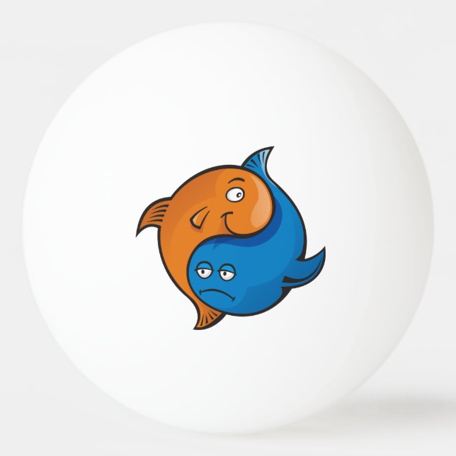 Yin Yang Fish Cartoon Ping-Pong Ball (Front)