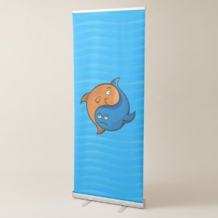 Yin Yang Fish Cartoon Retractable Banner