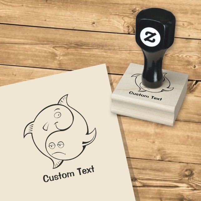 Yin Yang Fish Cartoon Rubber Stamp (Creator Uploaded)