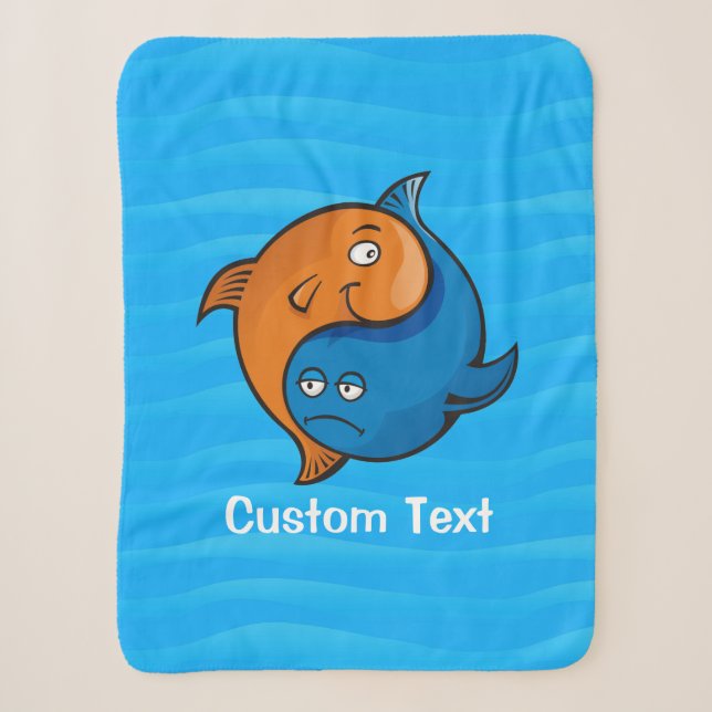 Yin Yang Fish Cartoon Sherpa Blanket (Front)