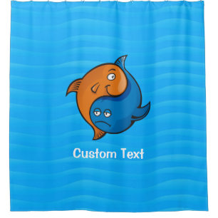 Yin Yang Fish Cartoon Shower Curtain