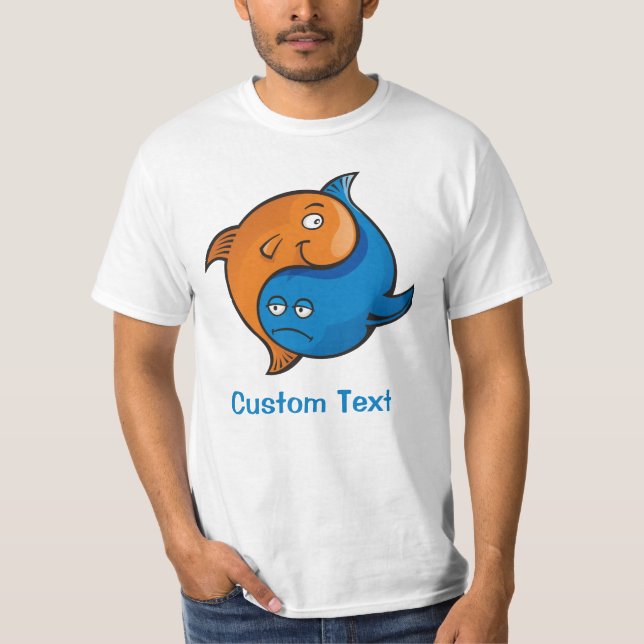 Yin Yang Fish Cartoon T-Shirt (Front)