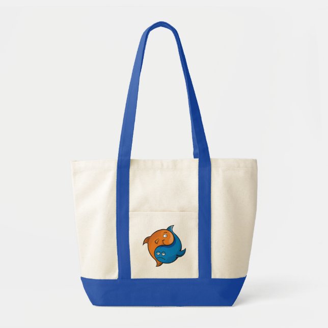 Yin Yang Fish Cartoon Tote Bag (Front)