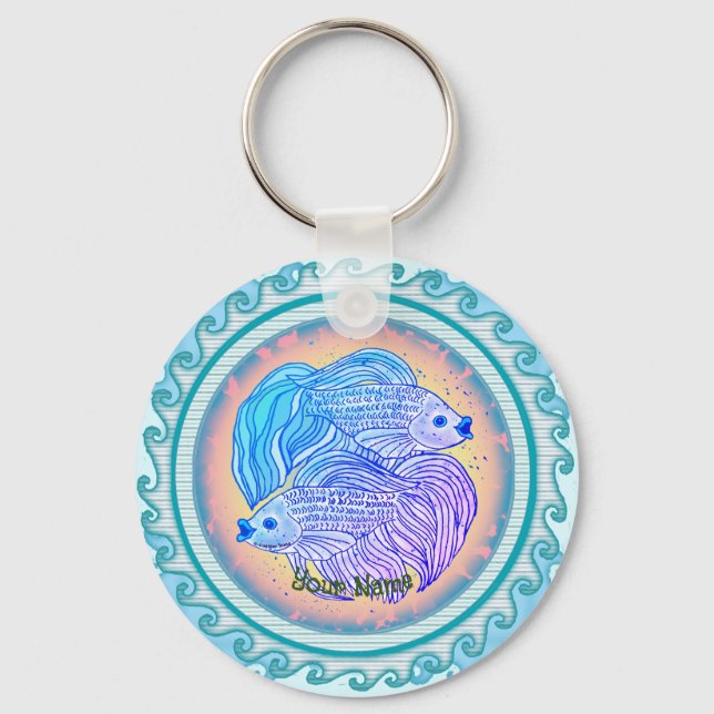 Yin Yang Fish  Key Ring (Front)