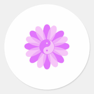 Yin Yang Floral Classic Round Sticker