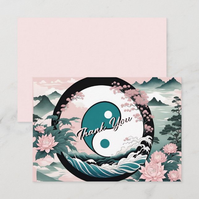 Yin Yang, Floral Mountain Thank you (Front/Back)